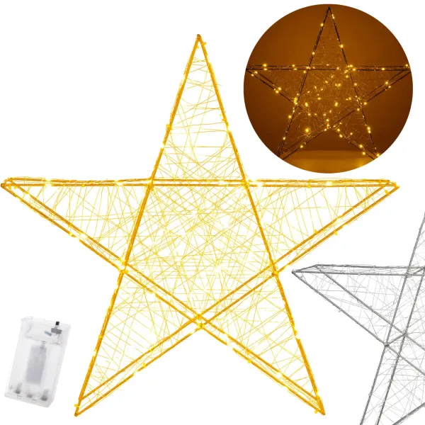 Ziemassvētku dekorācija Springos CL4127 100 LED zvaigzne, silti balta