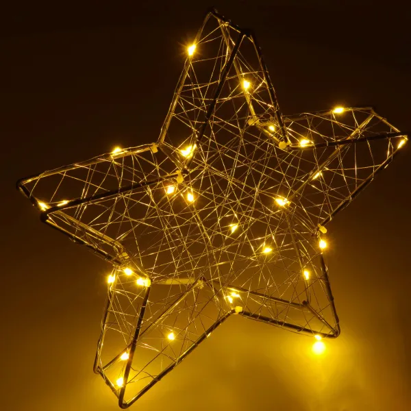 Kalėdinė dekoracija Springos CL4128, 30 LED, vitražinė žvaigždė, šiltai balta šviesa
