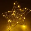 Joulukoriste Springos CL4128, 30 LED, lasimaalaustyyliin tehty tähti, lämmin valkoinen valo