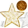 Ziemassvētku dekors Springos CL4128, 30 LED, vitrāžas zvaigzne, silti balta gaisma