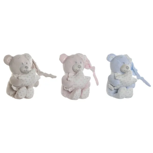 Pūkaina Rotaļlieta Home ESPRIT Zils Bēšs Rozā Poliesters 20 x 10 x 15 cm (3 gb.)