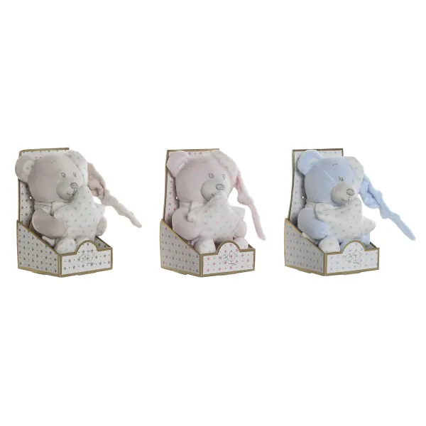 Pūkaina Rotaļlieta Home ESPRIT Zils Bēšs Rozā Poliesters 20 x 10 x 15 cm (3 gb.)