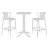 Galda komplekts ar 2 krēsliem Home ESPRIT Balts Metāls polipropilēns 60 x 60 x 102 cm