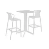 Galda komplekts ar 2 krēsliem Home ESPRIT Balts Metāls polipropilēns 60 x 60 x 102 cm