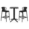 Galda komplekts ar 2 krēsliem Home ESPRIT Melns Metāls polipropilēns 60 x 60 x 102 cm