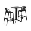 Galda komplekts ar 2 krēsliem Home ESPRIT Melns Metāls polipropilēns 60 x 60 x 102 cm