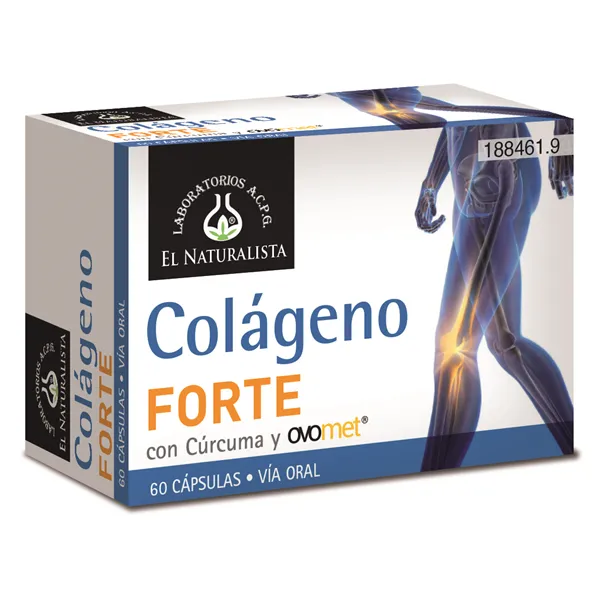 El Natural Colageno Forte Con Curcuma y Ovomet 60 Capsulas