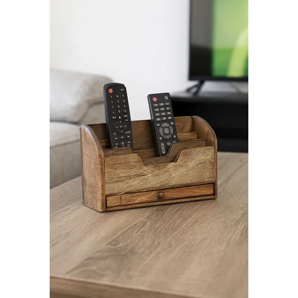 Organiser Home ESPRIT Brown Mango wood 30 x 11 x 17 cm