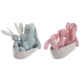 Fluffy toy Home ESPRIT Blue Pink Polyester Children's (2 Units)