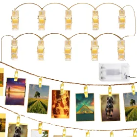 Клипсы-лампочки для фотографий Springos CL4131, 10 LED, тёплый белый