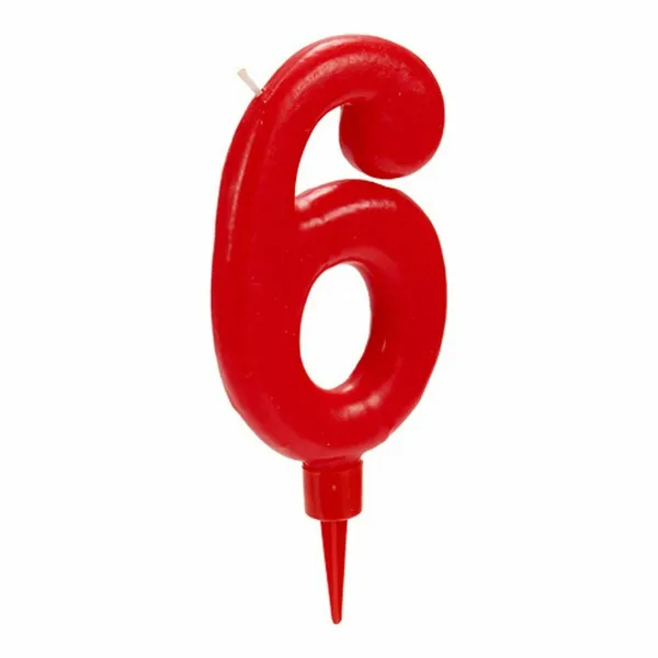 Вуаль День рождения Номера 6 Красный (12 штук)