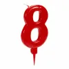 Žvakė Raudona Gimtadienio Numeriai 8 (12 vnt.)
