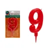 Küünal Sünnipäev Punane Numbrid 9 (12 Ühikut)