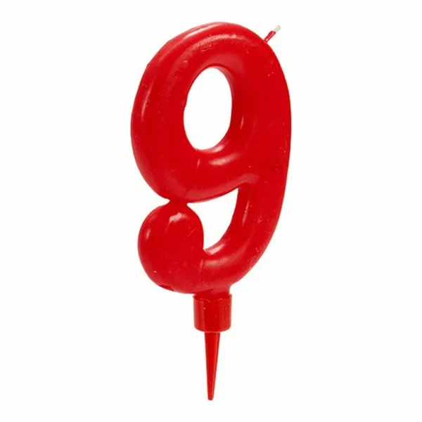 Svece Dzimšanas Diena Sarkans Cipari 9 (12 gb.)