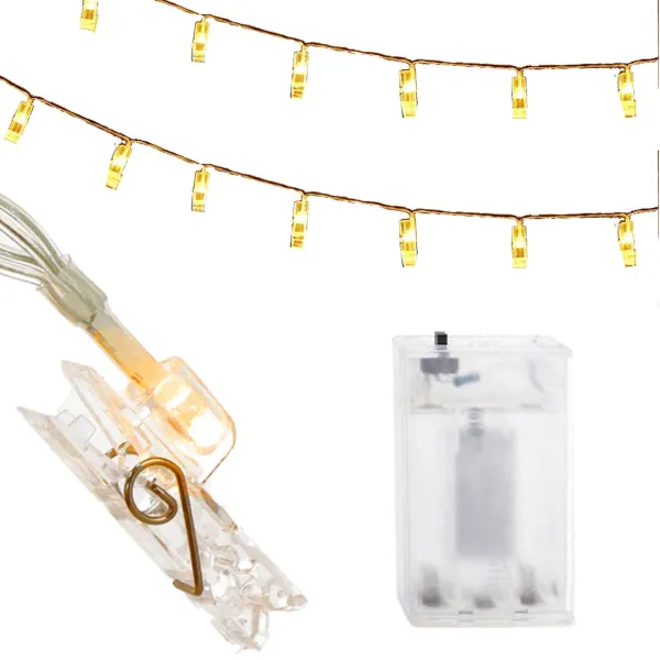LED segtukai nuotraukoms Springos CL4131, 10 LED, šiltai balta