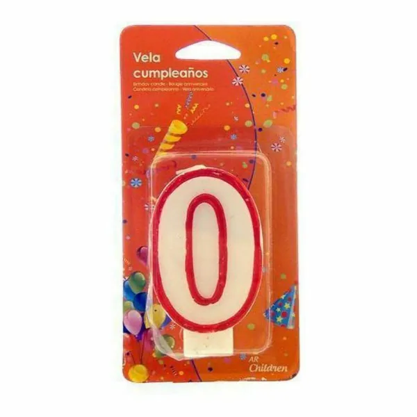 Küünal Sünnipäev Numbrid 0 Valge Punane (12 Ühikut)