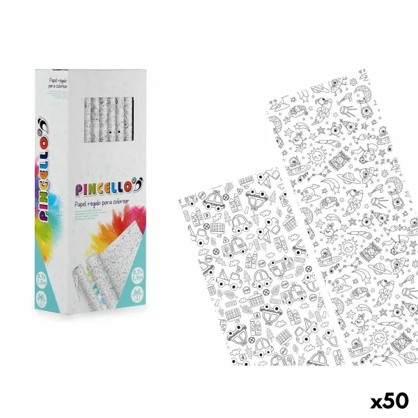 Lahjapaperi Pincello 0,7 x 1,5 m Ajoneuvoja Muukalainen (50 osaa)