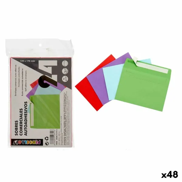 Aploksnes Pincello Daudzkrāsains Papīrs 12 x 1 x 17,5 cm 120 x 176 mm (48 gb.)