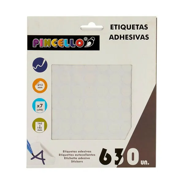 Клейкие этикетки Pincello Белый Ø 13 mm 17 x 4 x 19 cm (12 штук)
