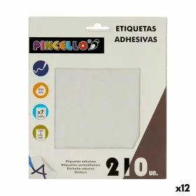 Kleepuvad sildid Pincello Valge Ø 25 mm 17 x 4 x 19 cm (12 Ühikut)