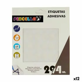 Kleepuvad sildid Pincello Valge 17 x 4 x 19 cm 17 x 24 mm ovaalne (12 Ühikut)