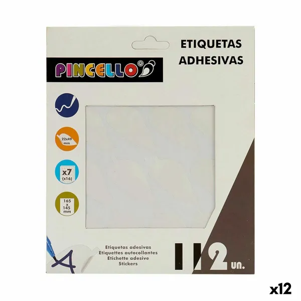 Uzlīmes Pincello Balts 17 x 4 x 19 cm 22 x 49 mm Loksnes (12 gb.)