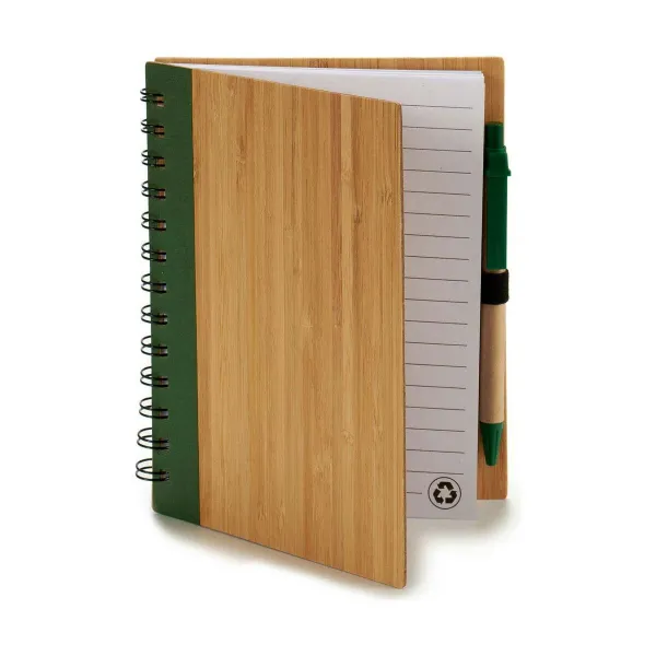 Aplankas su spirale ir rašiklis Pincello 19,5 x 8 x 35,5 cm 14 x 18 cm Bambukas (12 vnt.)