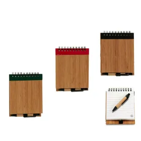 Spiral Notebook with Pen Pincello 1 x 10 x 13 cm Bamboo (24 Units)