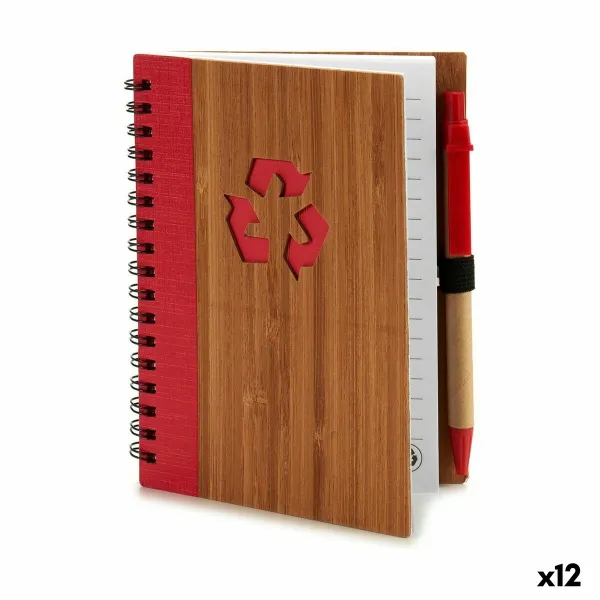 Spiral Notebook with Pen Pincello 1 x 16 x 12 cm Bamboo (12 Units)