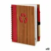 Spiral Notebook with Pen Pincello 1 x 16 x 12 cm Bamboo (12 Units)