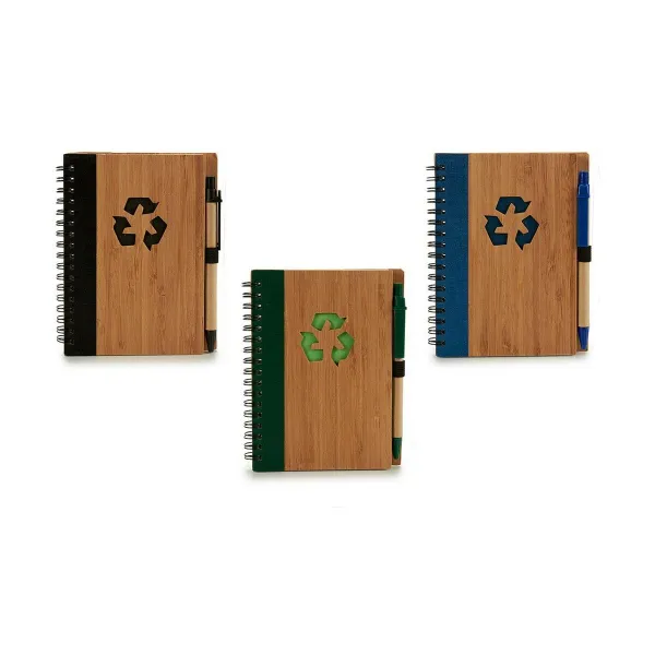 Spiral Notebook with Pen Pincello 1 x 16 x 12 cm Bamboo (12 Units)