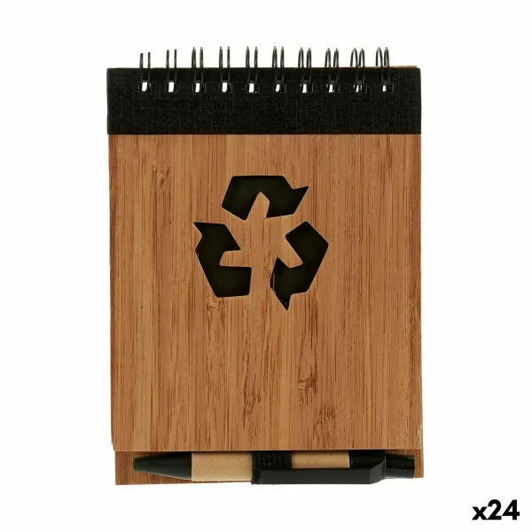 Spiral Notebook with Pen Pincello 1 x 10 x 13 cm Bamboo (24 Units)