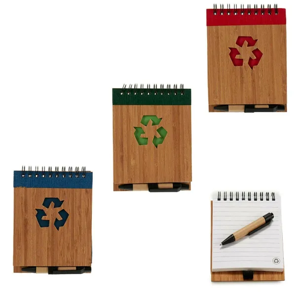 Spiral Notebook with Pen Pincello 1 x 10 x 13 cm Bamboo (24 Units)
