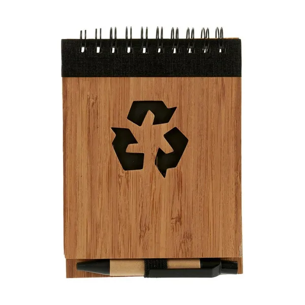 Spiral Notebook with Pen Pincello 1 x 10 x 13 cm Bamboo (24 Units)