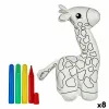 Colouring Plush Pincello White Black Polyester Polyethylene Giraffe (8 Units)