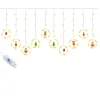 Световая штора Springos CL4042 110 LED гирлянда, USB-лампочки с фигурками, тёплый белый