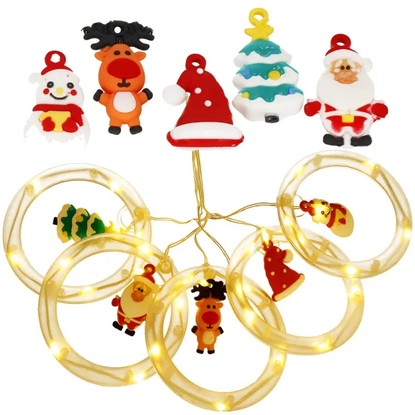 Šviesos užuolaida Springos CL4042 110 LED girlianda, USB lemputės su figūrėlėmis, šiltai balta
