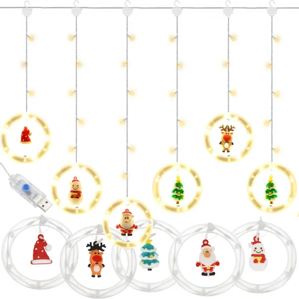 Šviesos užuolaida Springos CL4042 110 LED girlianda, USB lemputės su figūrėlėmis, šiltai balta