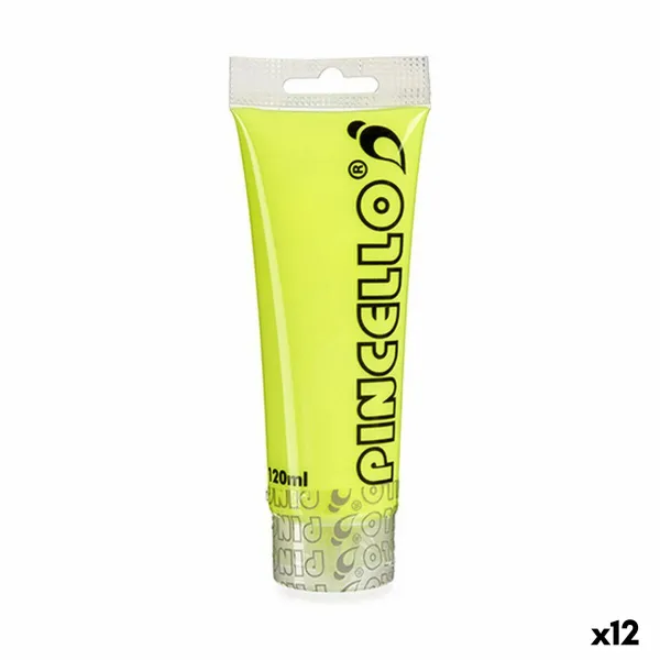 Акриловая краска Pincello Neon Жёлтый 120 ml (12 штук)