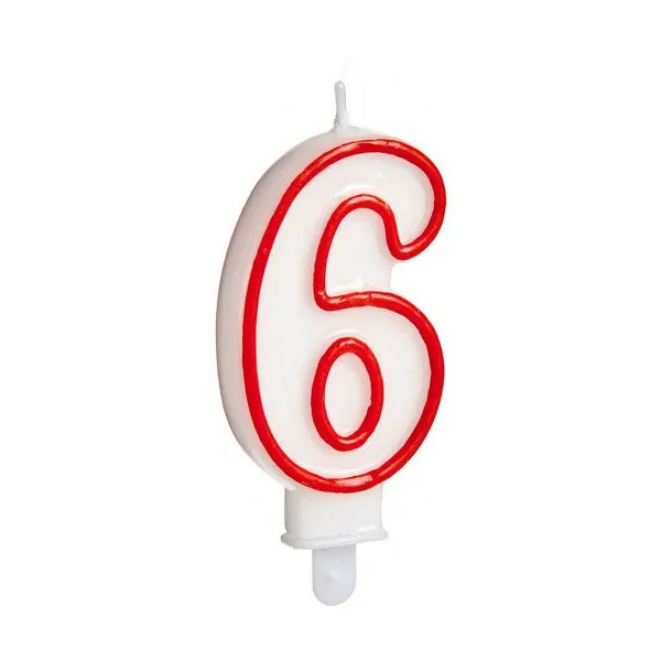 Žvakė Gimtadienio Numeriai 6 (12 vnt.)