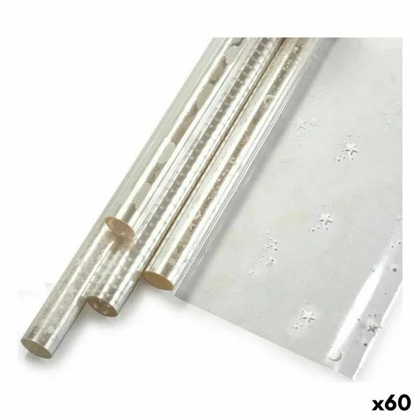 Подарочная упаковка Белый Прозрачный 70 x 500 cm Набивной (60 штук)