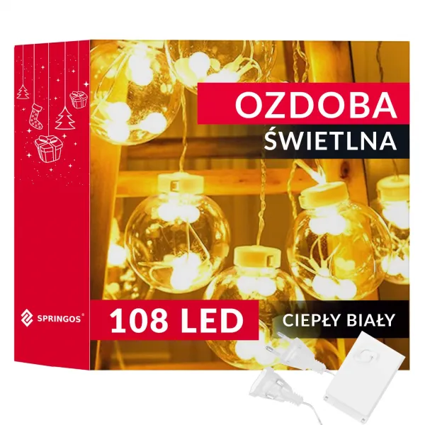 Ziemassvētku LED lampiņu aizkars Springos CL4045