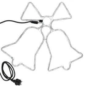 Ziemassvētku dekorācija Springos CL4049 72 LED eglītes lampiņas zvaniņi, zils-sarkans