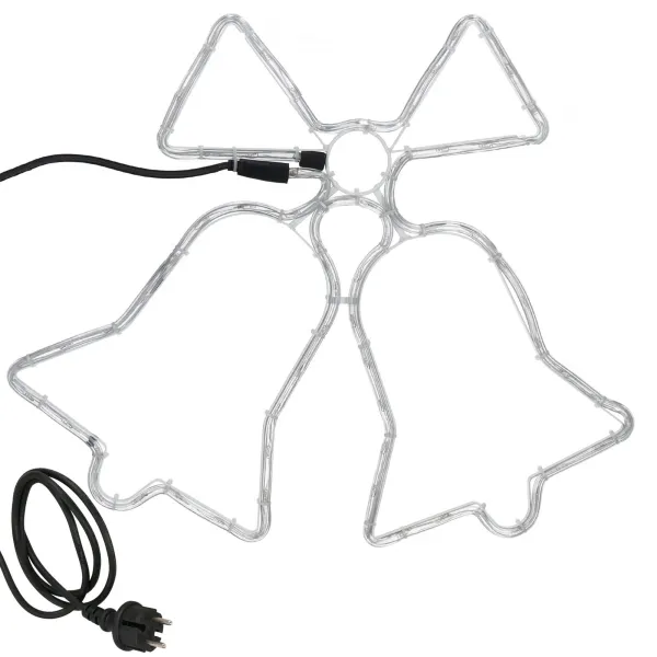 Ziemassvētku dekorācija Springos CL4049 72 LED eglītes lampiņas zvaniņi, zils-sarkans