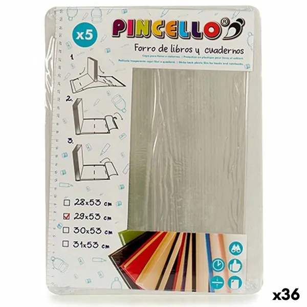 Adhesive Book Cover Pincello Translucent Plastic 29 x 0,4 x 53 cm (36 Units)