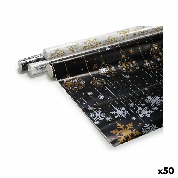 Lahjapaperi Krist+ Musta 70 x 200 cm 3 x 3 x 70 cm Joulu (50 osaa)