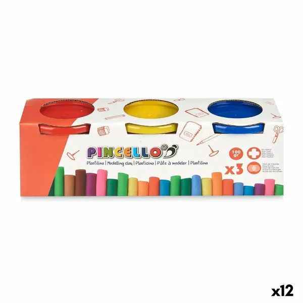 Пластилиновая игра Pincello Жёлтый Синий Красный (12 штук)