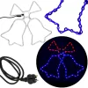Ziemassvētku dekorācija Springos CL4049 72 LED eglītes lampiņas zvaniņi, zils-sarkans