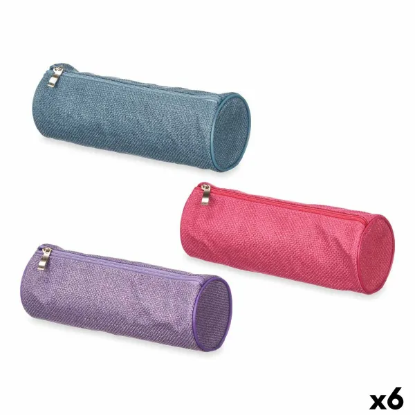 Sylinteripenaali Pincello Sininen Purppura Pinkki 22 x 8 x 8 cm (6 osaa)