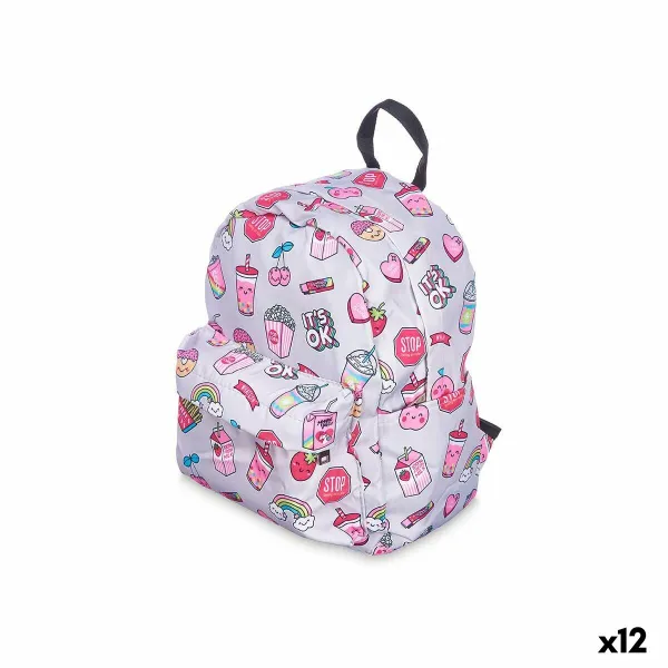 School Bag Pincello Multicolour 28 x 12 x 22 cm 22 x 28 x 12 cm Rainbow (12 Units)